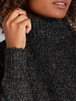 Black High Neck Glittery Rêve Sweater<agnès b. Fashion
