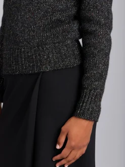 Black High Neck Glittery Rêve Sweater<agnès b. Fashion