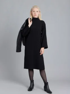 Black High Neck Kimono Dress<agnès b. Hot