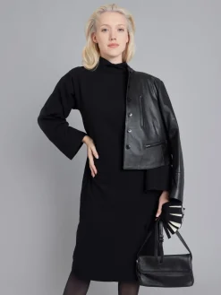 Black High Neck Kimono Dress<agnès b. Hot