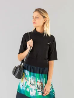 Black High Neck Moree Top<agnès b. Shop