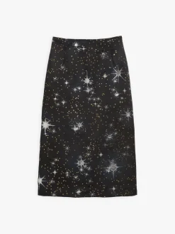Black Jacquard Skirt With Stars Pattern<agnès b. Shop