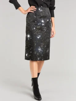 Black Jacquard Skirt With Stars Pattern<agnès b. Shop