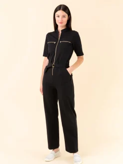 Black Jersey Handy Long Jumpsuit<agnès b. Hot