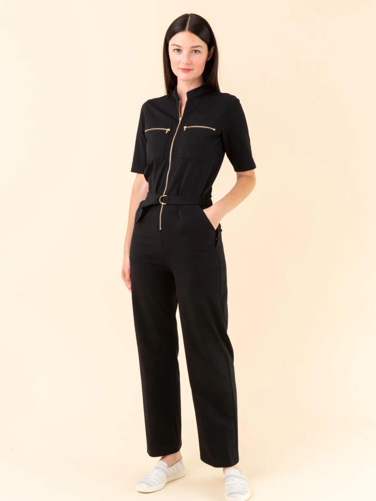 Black Jersey Handy Long Jumpsuit<agnès b. Hot