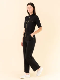Black Jersey Handy Long Jumpsuit<agnès b. Hot