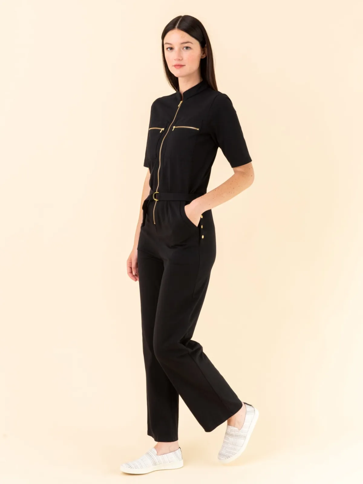 Black Jersey Handy Long Jumpsuit<agnès b. Hot