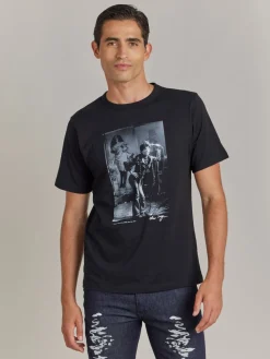 Black Le Mixte Artist Alan Vega Unisex Cotton Jersey T-shirt<agnès b. Outlet