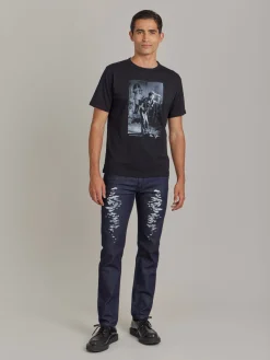 Black Le Mixte Artist Alan Vega Unisex Cotton Jersey T-shirt<agnès b. Outlet