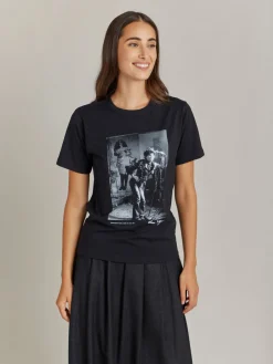 Black Le Mixte Artist Alan Vega Unisex Cotton Jersey T-shirt<agnès b. Outlet