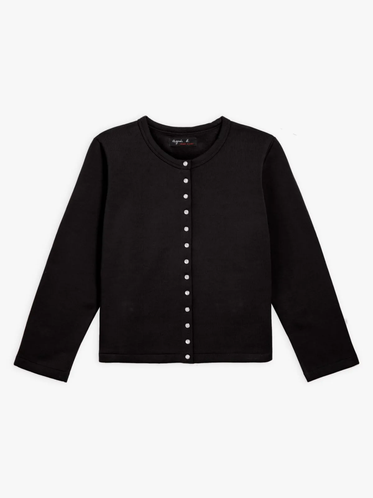 Black Le Petit Cotton Fleece Cardigan<agnès b. Hot