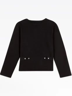 Black Le Petit Cotton Fleece Cardigan<agnès b. Hot