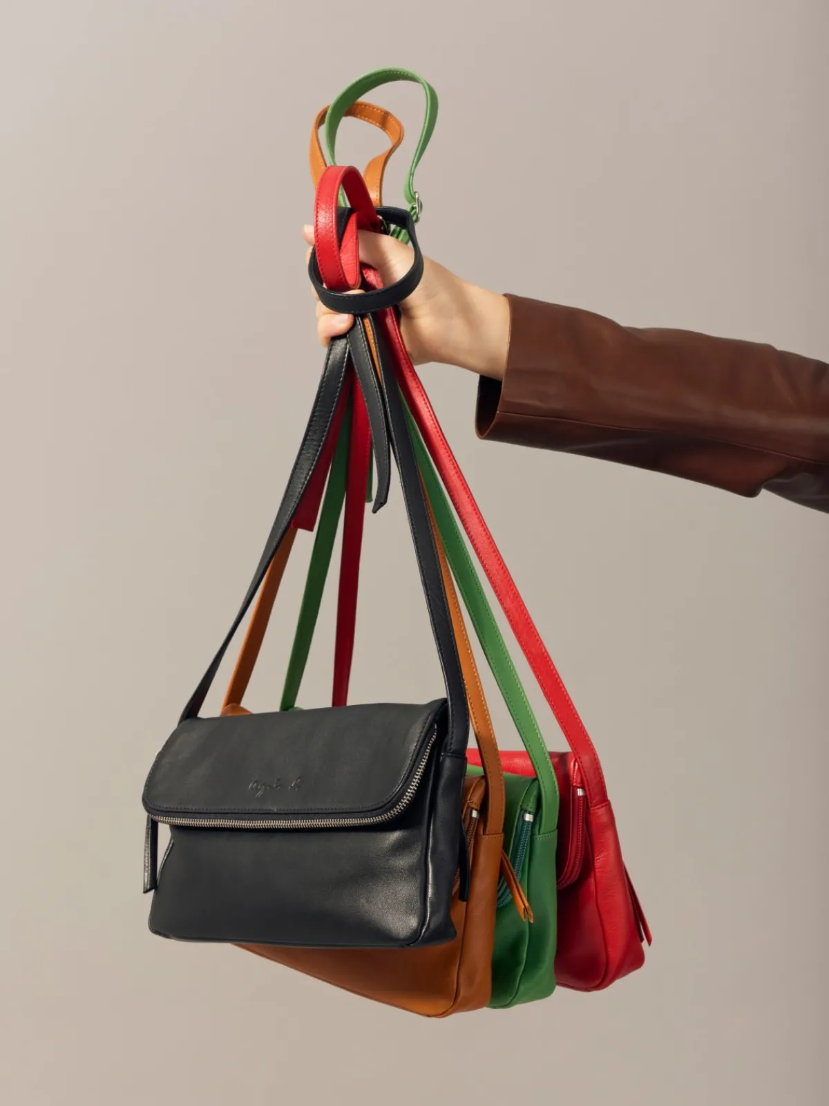 Black Leather Asya Bag<agnès b. Cheap