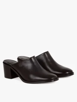 Black Leather Debbie Mules<agnès b. Flash Sale