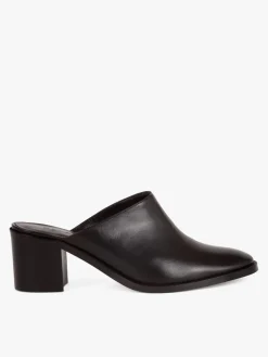 Black Leather Debbie Mules<agnès b. Flash Sale