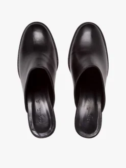 Black Leather Debbie Mules<agnès b. Flash Sale