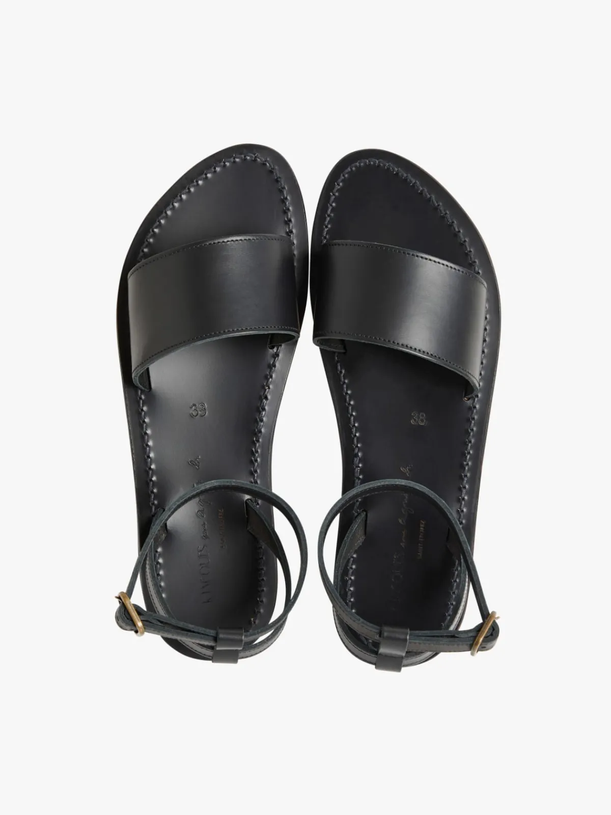 Black Leather K.Jacques Pour Prométhéesandals<agnès b. Best Sale
