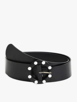Black Leather Sophia Belt<agnès b. New