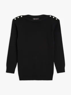 Black 3/4-length Sleeves Badiane Sweater<agnès b. Hot