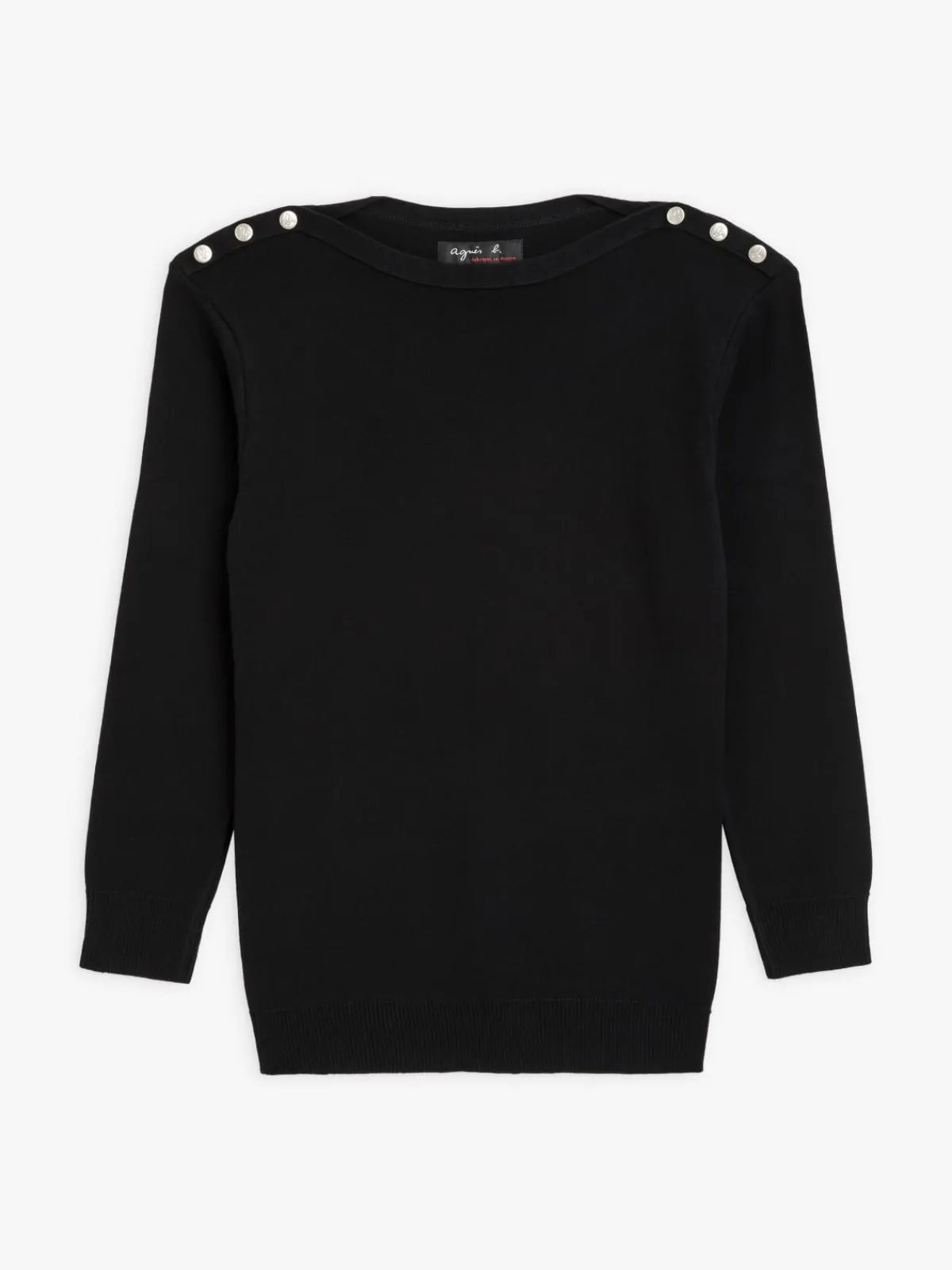 Black 3/4-length Sleeves Badiane Sweater<agnès b. Hot