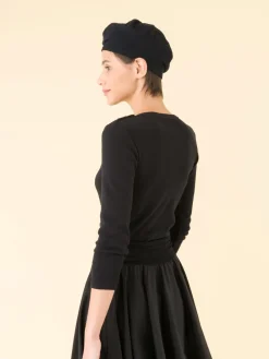 Black 3/4-length Sleeves Badiane Sweater<agnès b. Hot