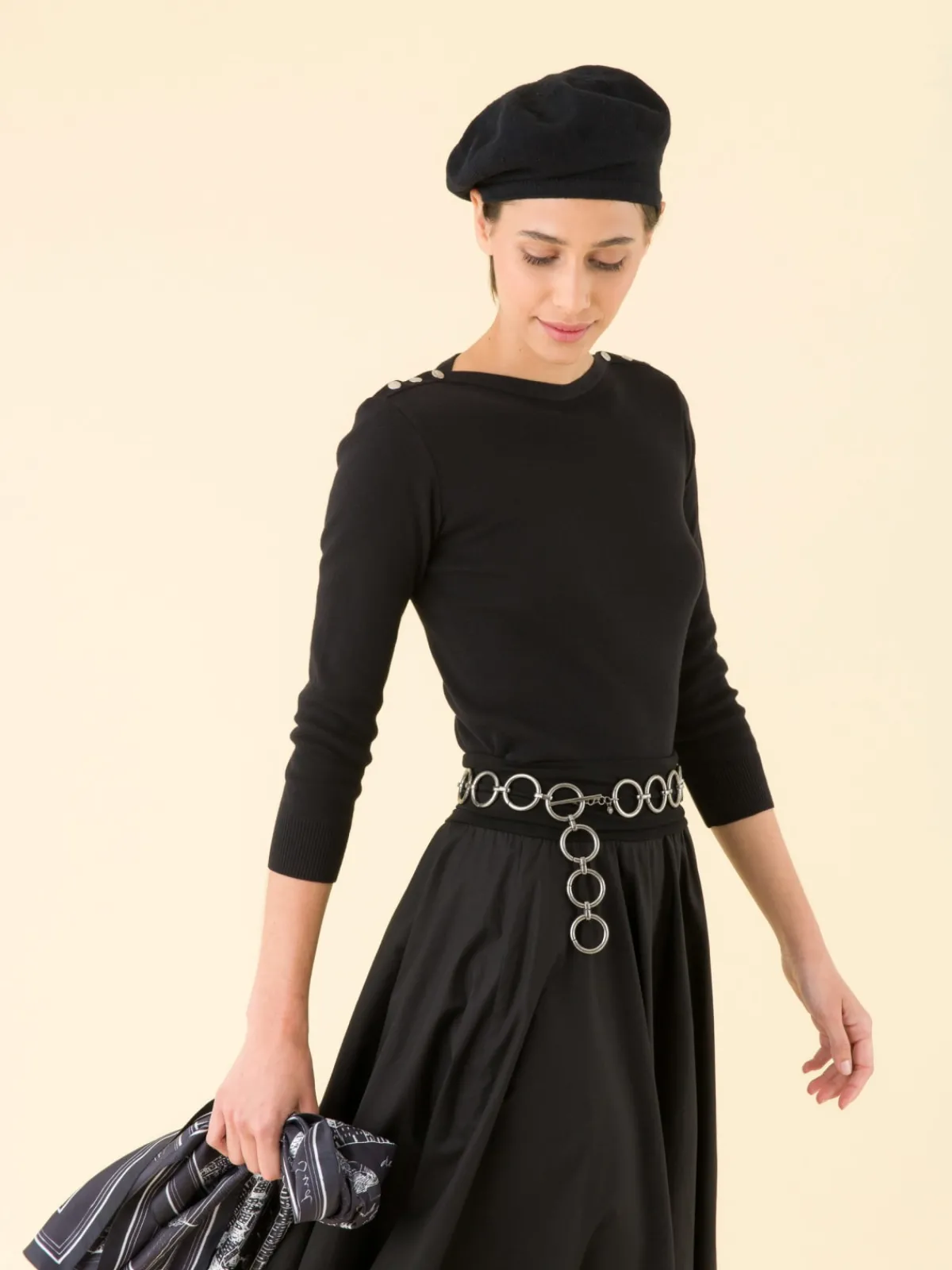 Black 3/4-length Sleeves Badiane Sweater<agnès b. Hot