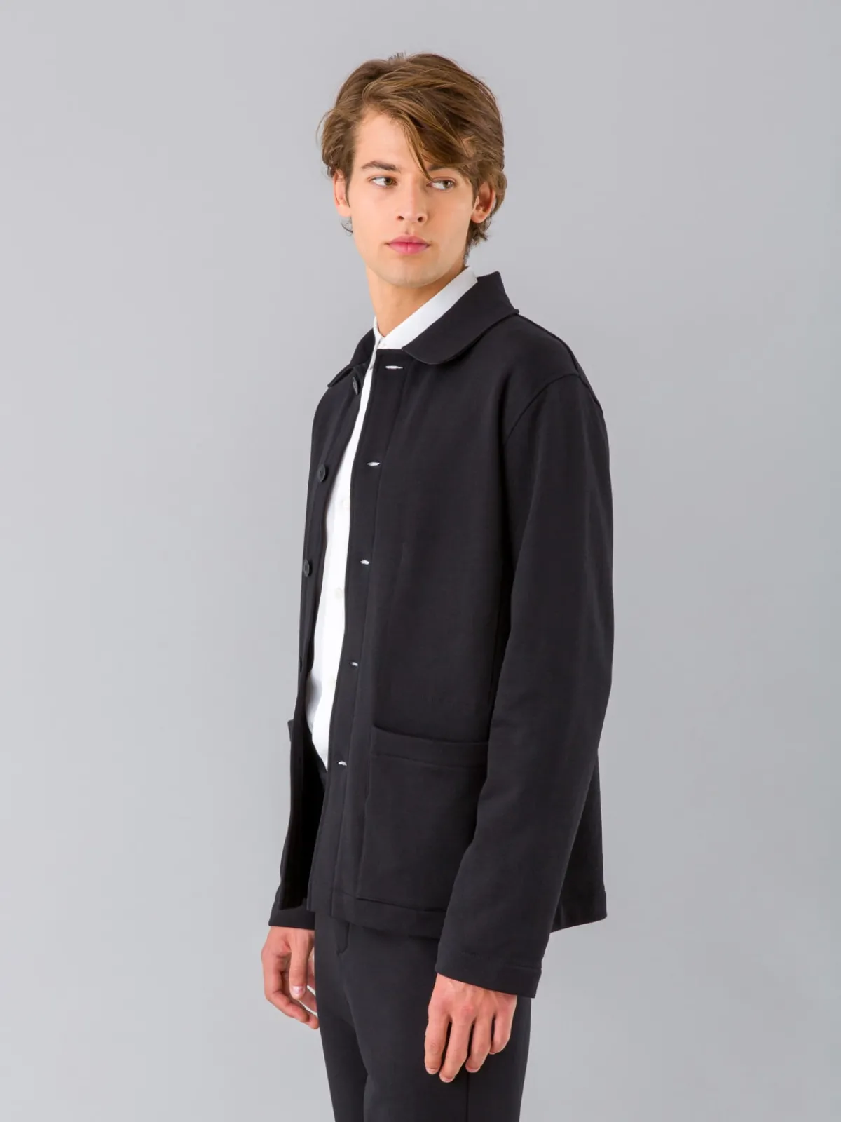 Black Mandarin 2 Jacket Cotton Fleece<agnès b. Cheap