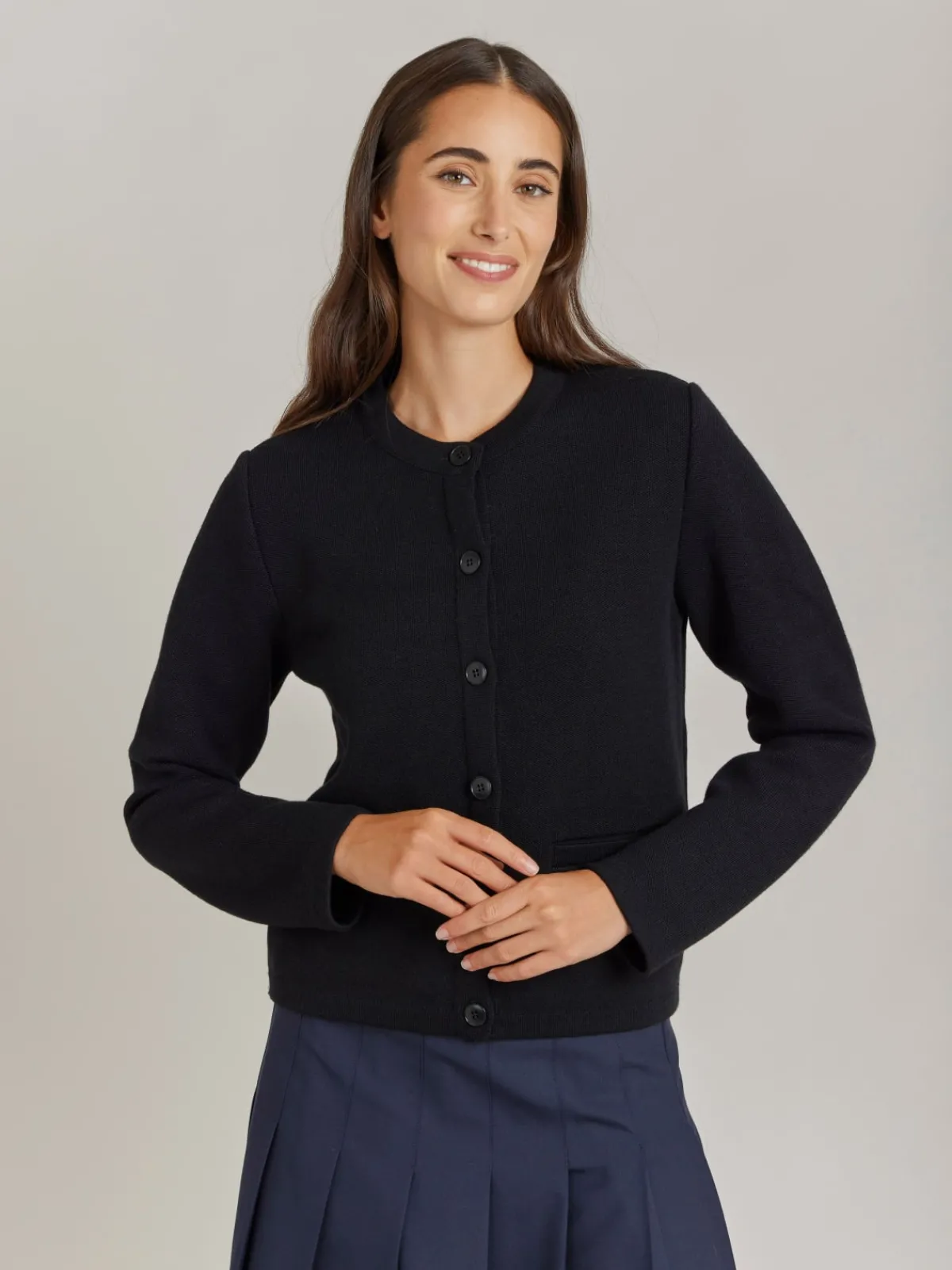 Black Merino Wool Coco Jacket<agnès b. Cheap