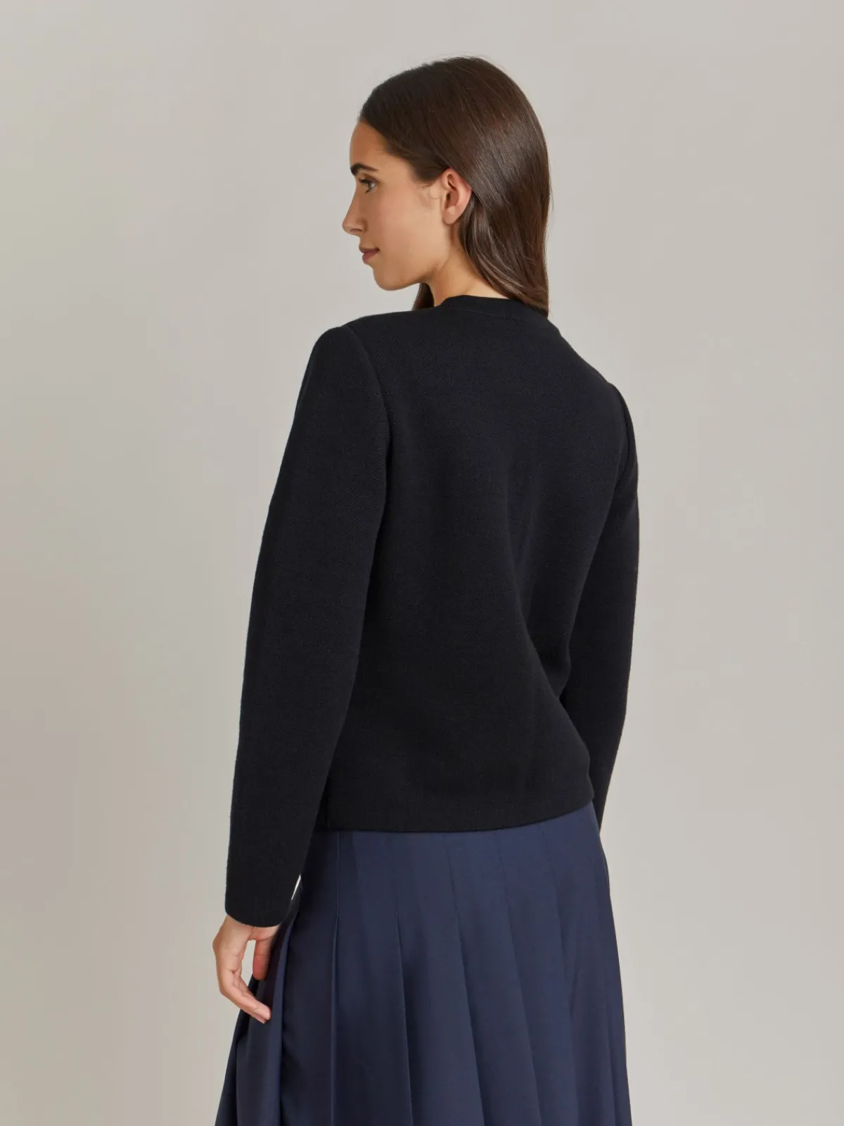 Black Merino Wool Coco Jacket<agnès b. Cheap
