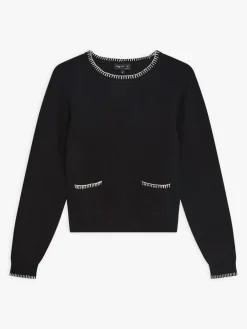 Black Merino Wool Feston Sweater<agnès b. Fashion
