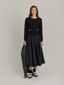 Black Merino Wool Feston Sweater<agnès b. Fashion