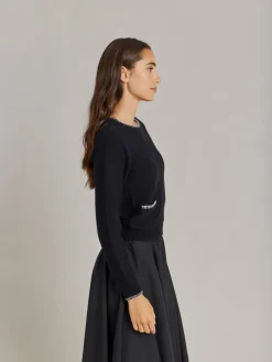 Black Merino Wool Feston Sweater<agnès b. Fashion