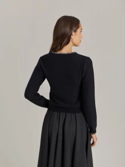 Black Merino Wool Feston Sweater<agnès b. Fashion