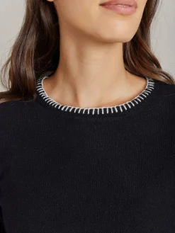 Black Merino Wool Feston Sweater<agnès b. Fashion