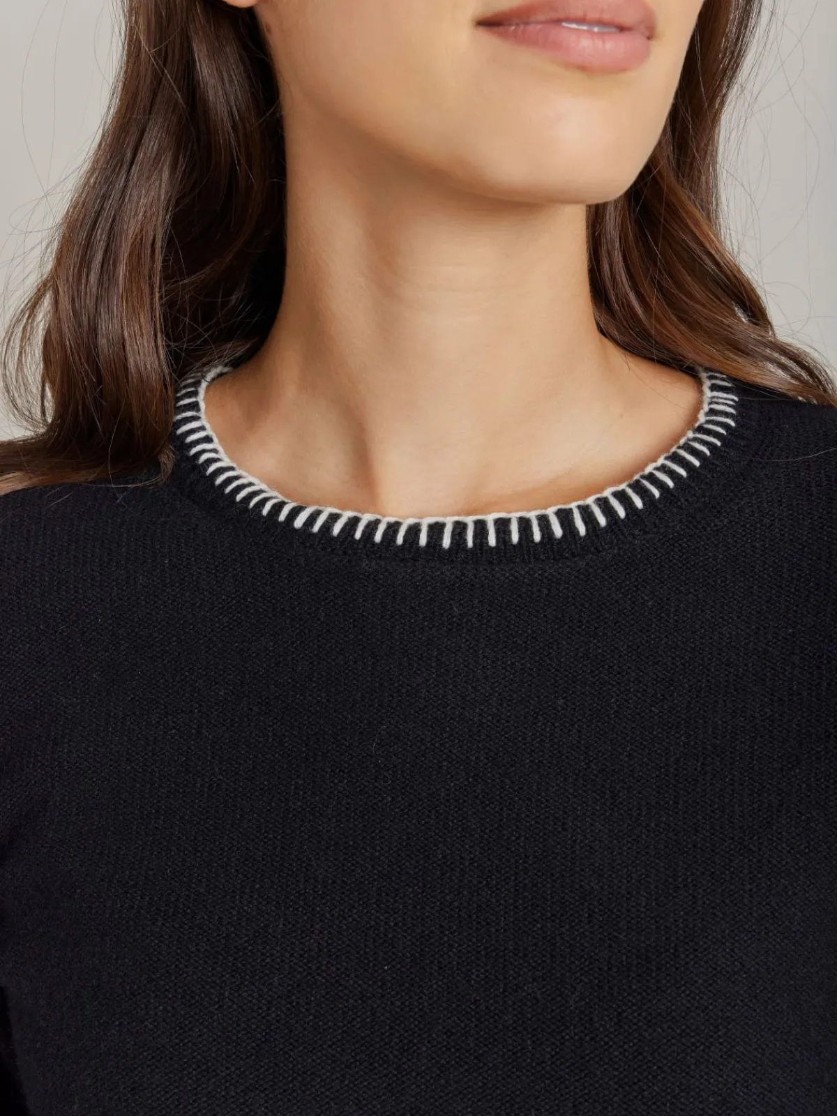 Black Merino Wool Feston Sweater<agnès b. Fashion