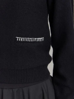 Black Merino Wool Feston Sweater<agnès b. Fashion