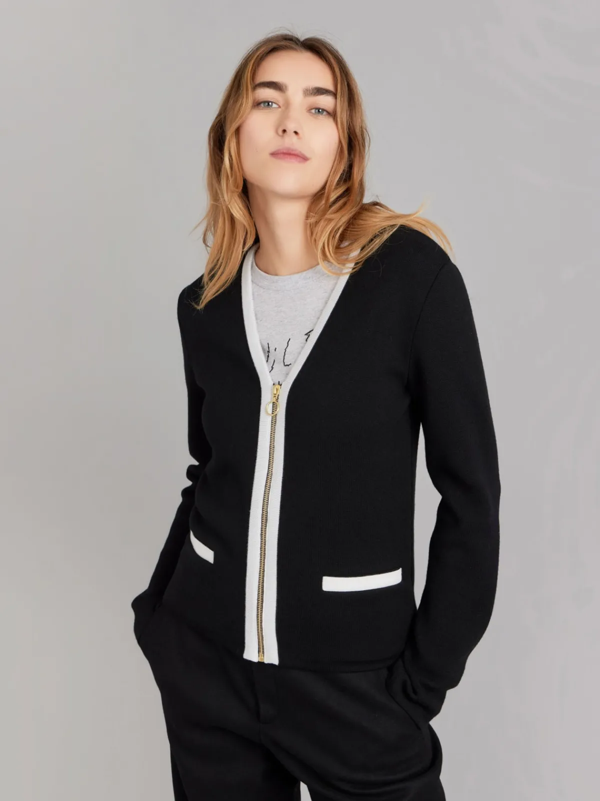 Black Merino Wool Oppo Jacket<agnès b. Outlet