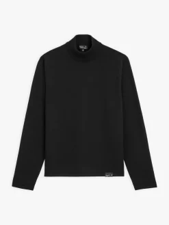 Black Merino Wool Panama Sweater<agnès b. Shop