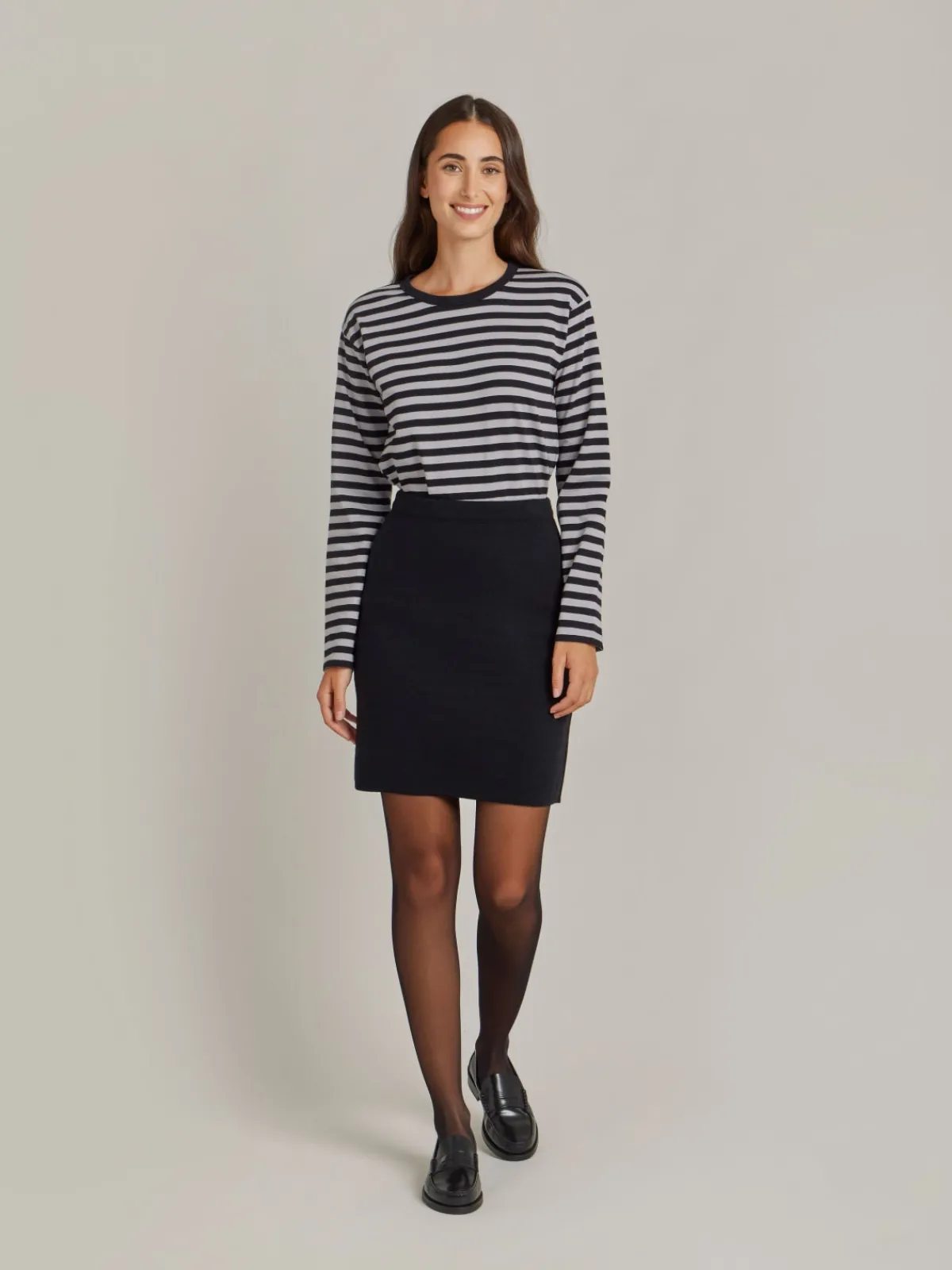 Black Merino Wool Reversible Skirt<agnès b. Cheap