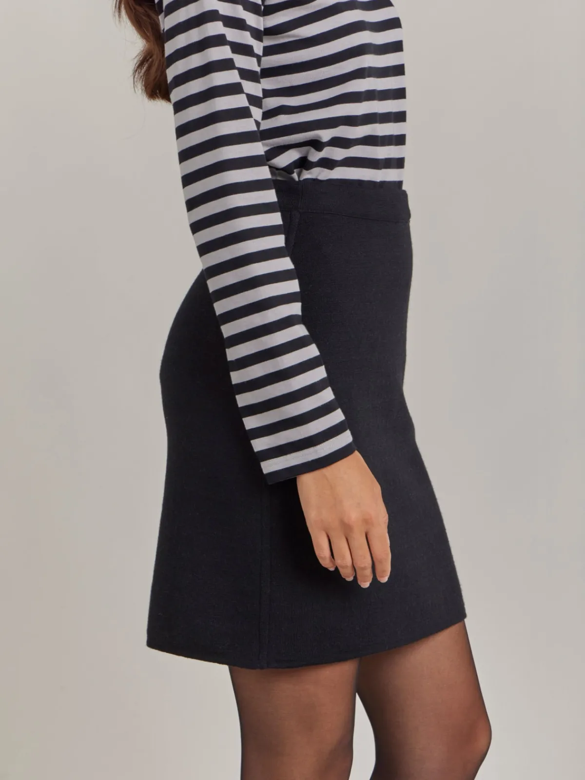 Black Merino Wool Reversible Skirt<agnès b. Cheap