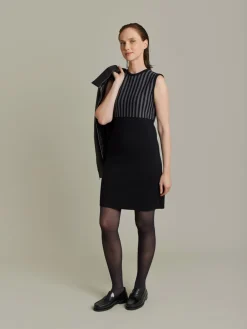Black Merino Wool Trefle Dress<agnès b. Store