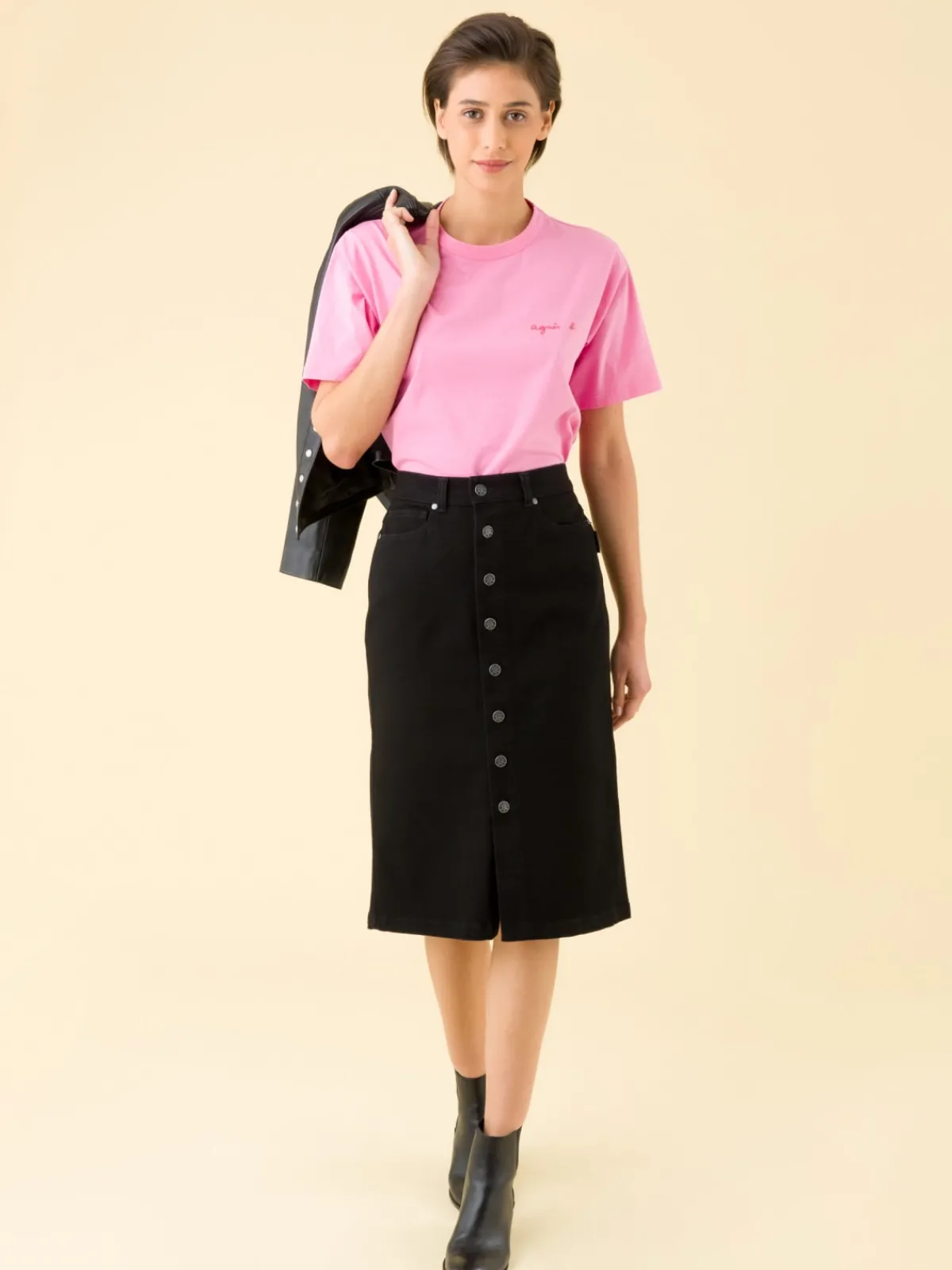 Black Misfits Long Skirt<agnès b. New
