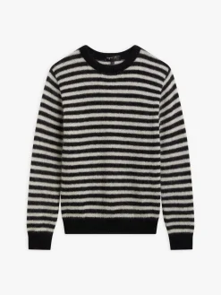 Black Mohair Striped Sweater<agnès b. Fashion