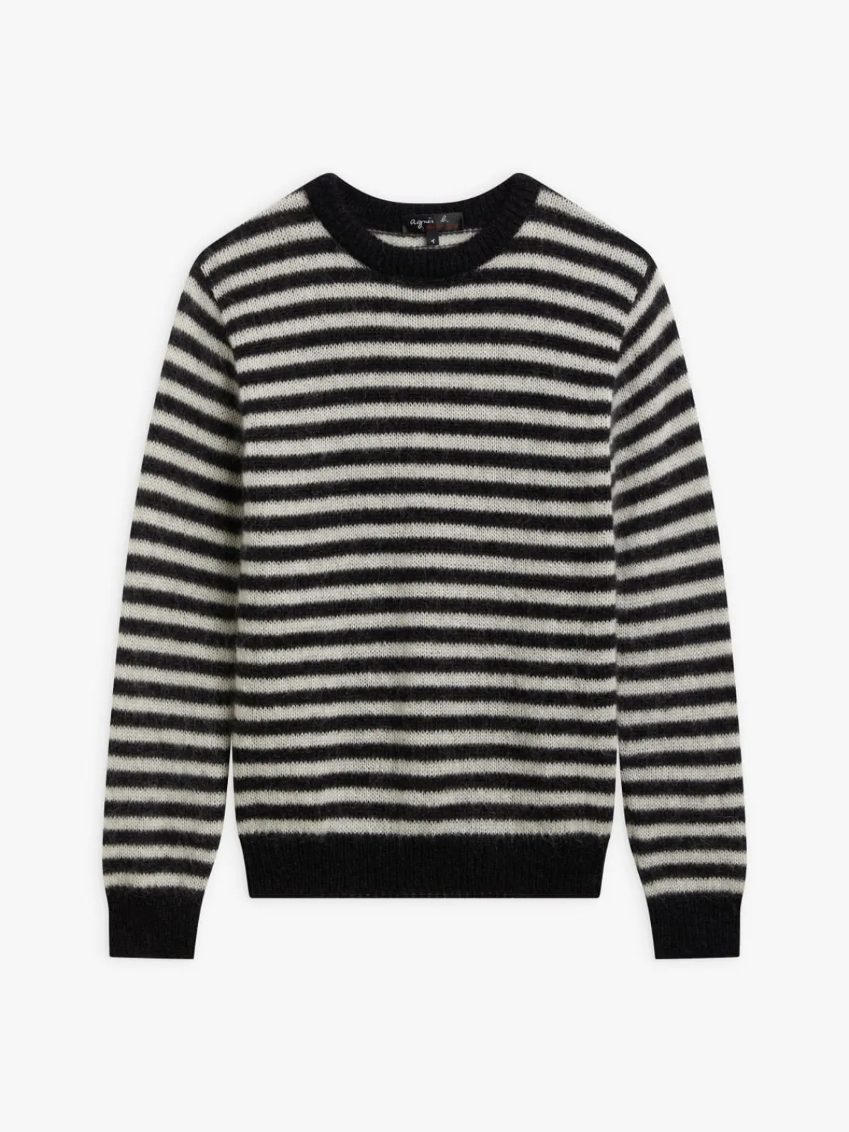 Black Mohair Striped Sweater<agnès b. Fashion