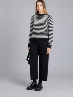 Black Mohair Striped Sweater<agnès b. Fashion