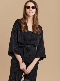 Black New Liz Kimono Shirt<agnès b. Fashion