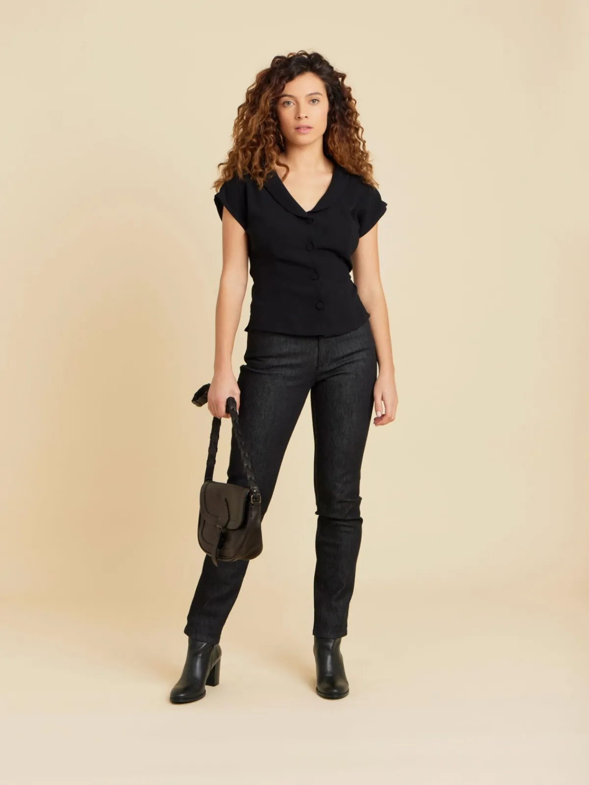 Black New Liz Kimono Shirt<agnès b. New