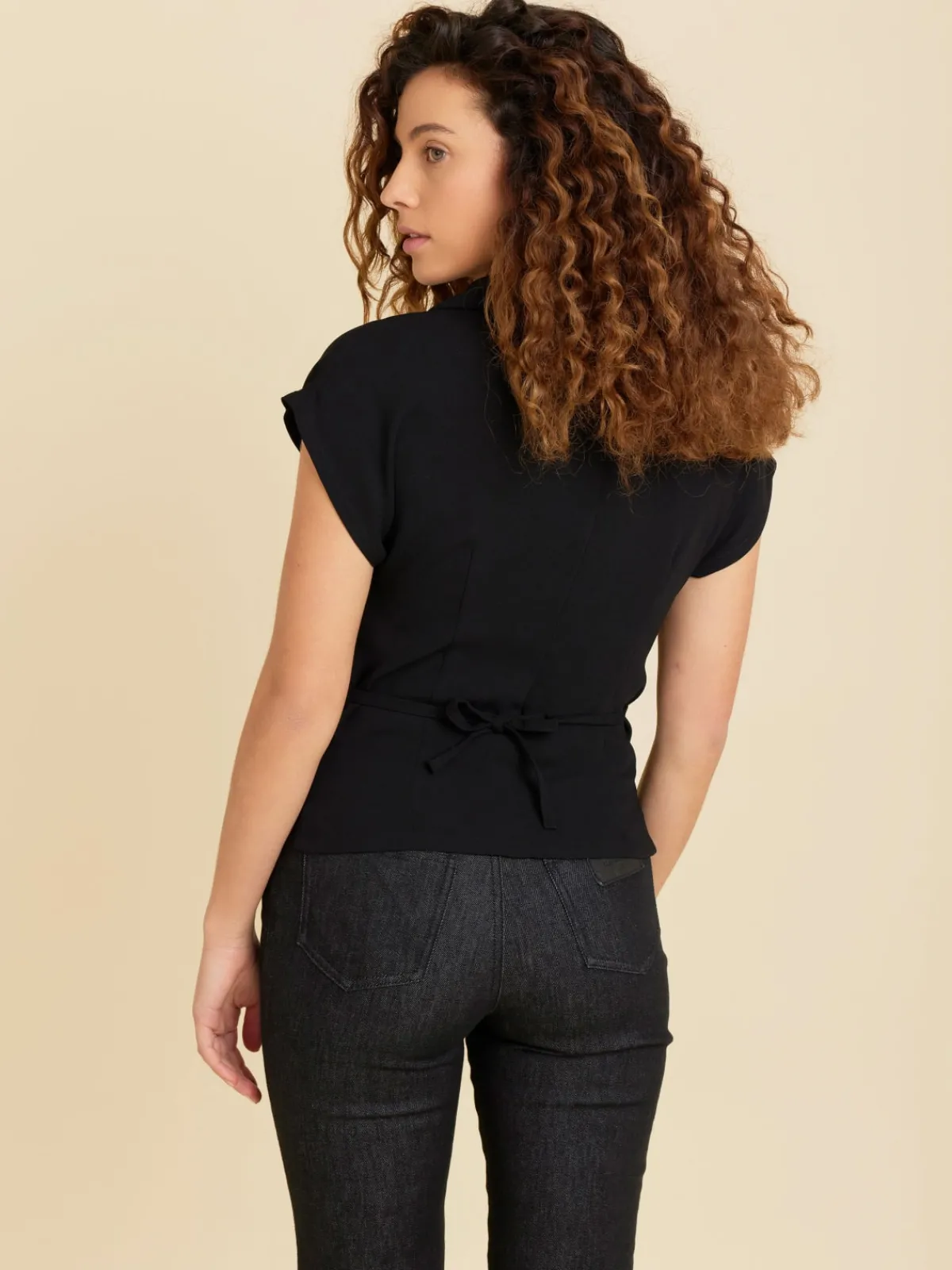 Black New Liz Kimono Shirt<agnès b. New