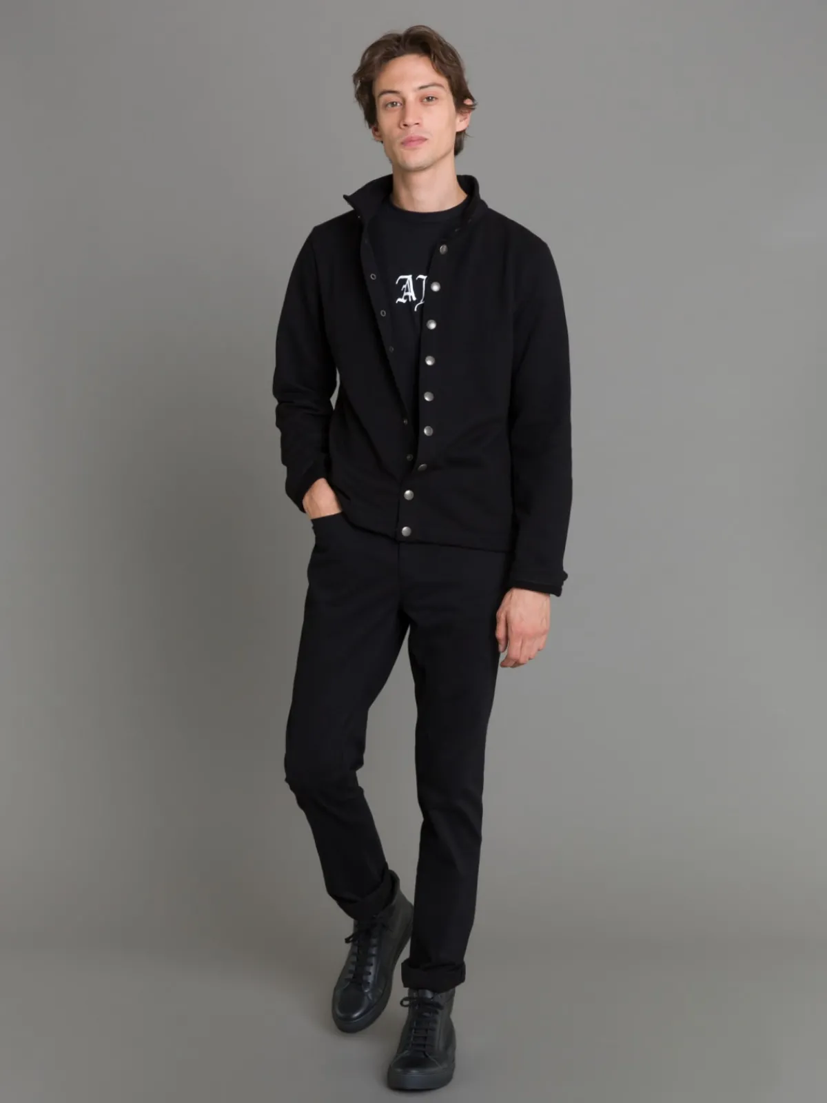 Black New Yvan Snap Cardigan<agnès b. Outlet