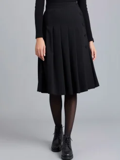 Black Pleated Galloway Skirt<agnès b. Online